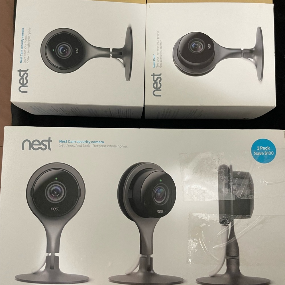 “nest” brand security cameras x5